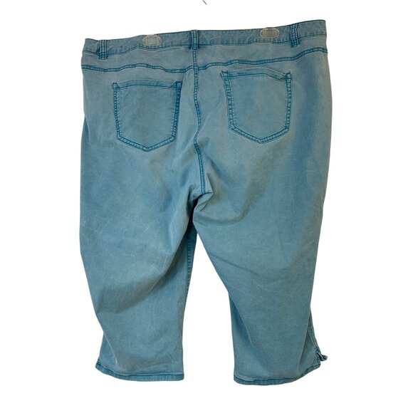 Lane Bryant Plus Size 22 Sky Blue Stretch Capri Jeans Stretch Comfort 9082 - Picture 5 of 9